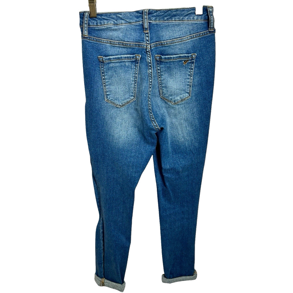 William Rast High-Rise Ankle Jeans Sz 26 Distressed Stretch Medium Blue Wash - Picture 5 of 7